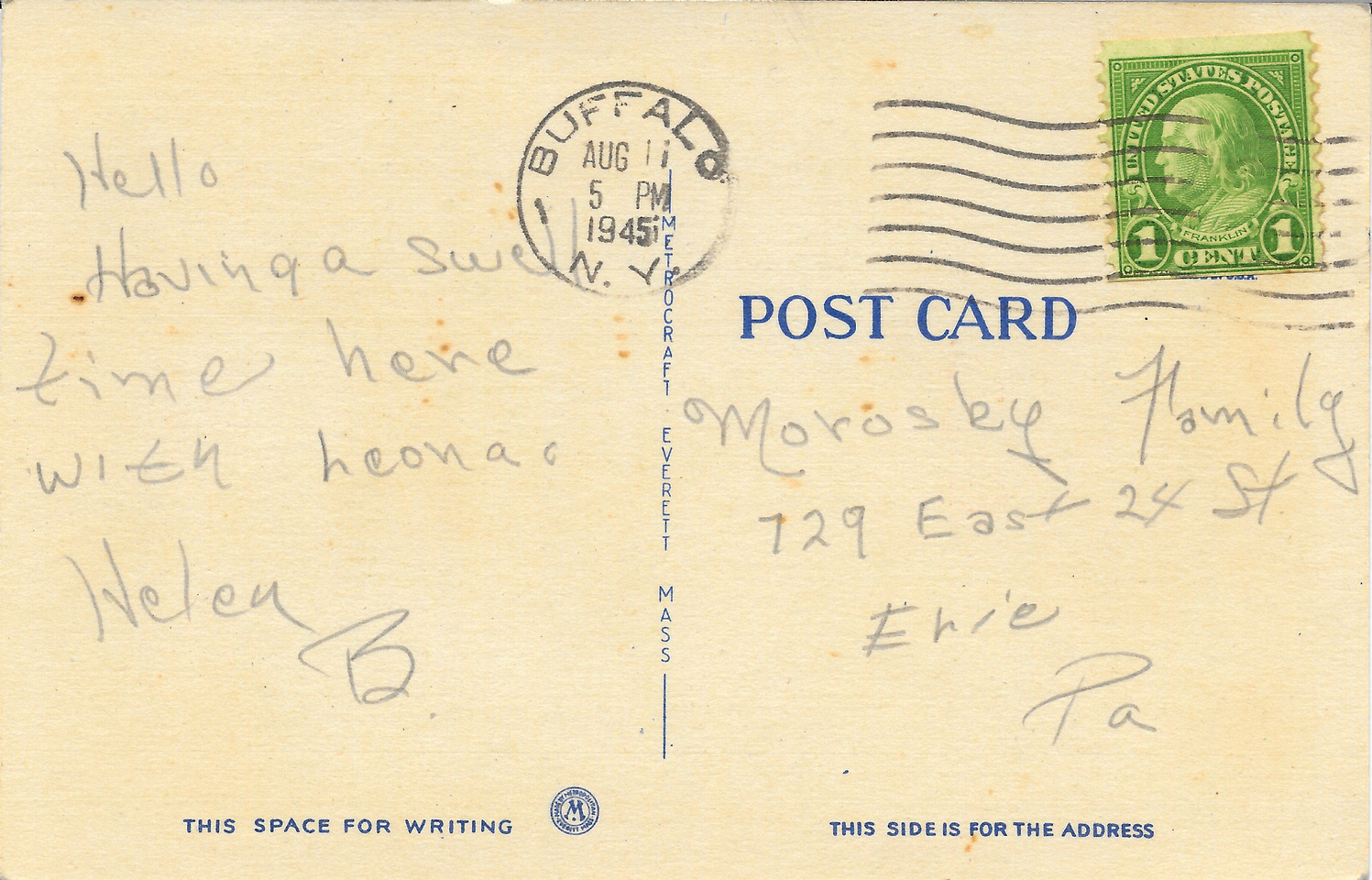 Michelle M. Murosky: The Postcard Collection &emdash; August 5, 1945