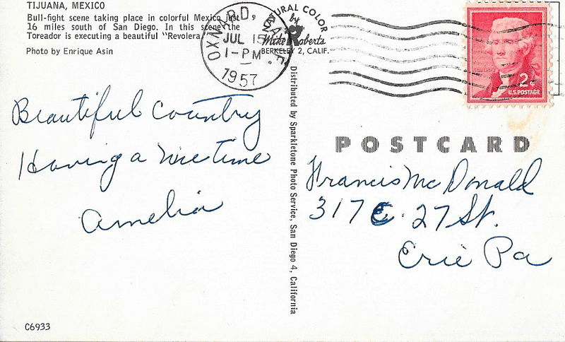 Michelle M. Murosky: The Postcard Collection &emdash; July 15, 1957