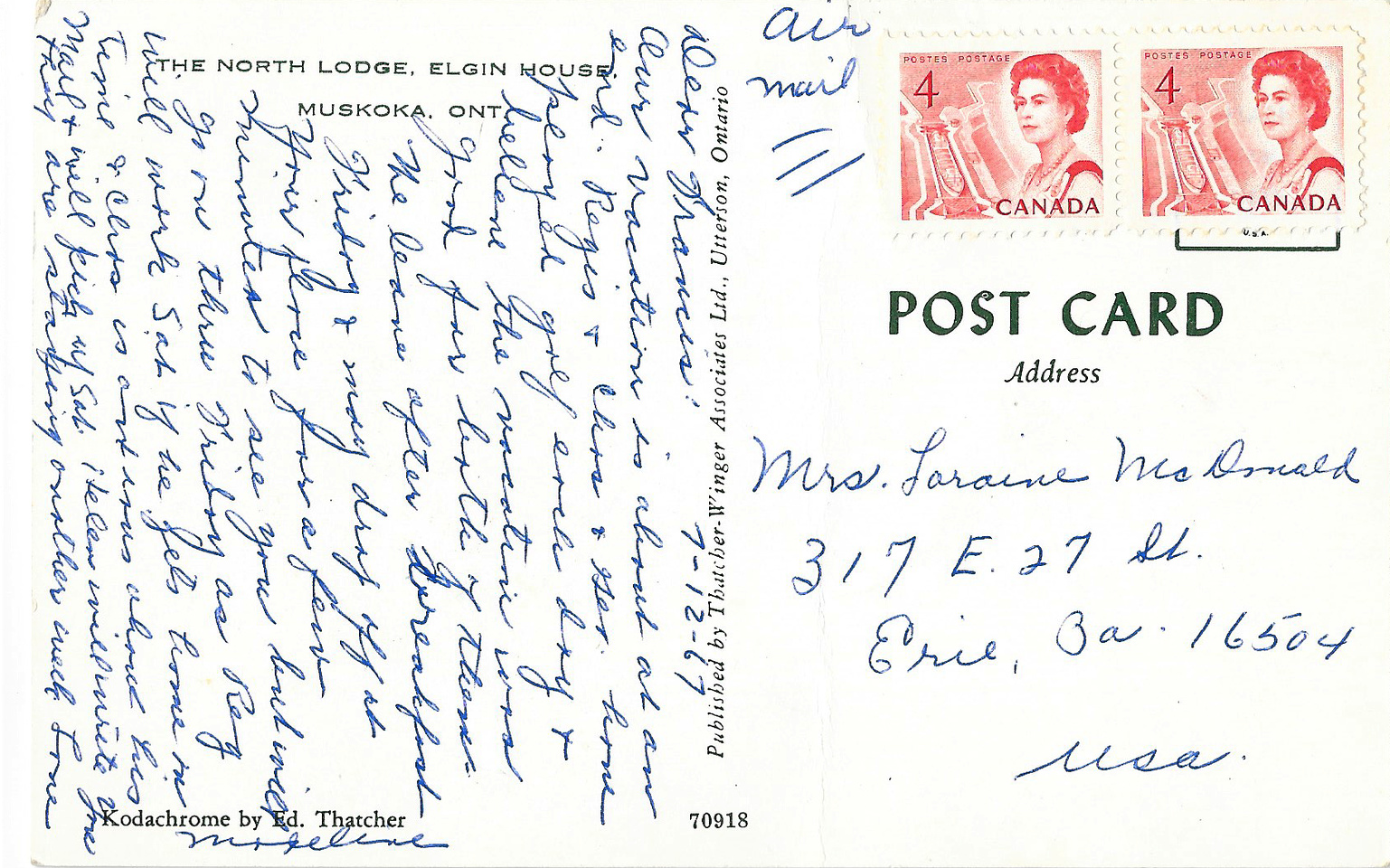 Michelle M. Murosky: The Postcard Collection &emdash; July 12, 1967