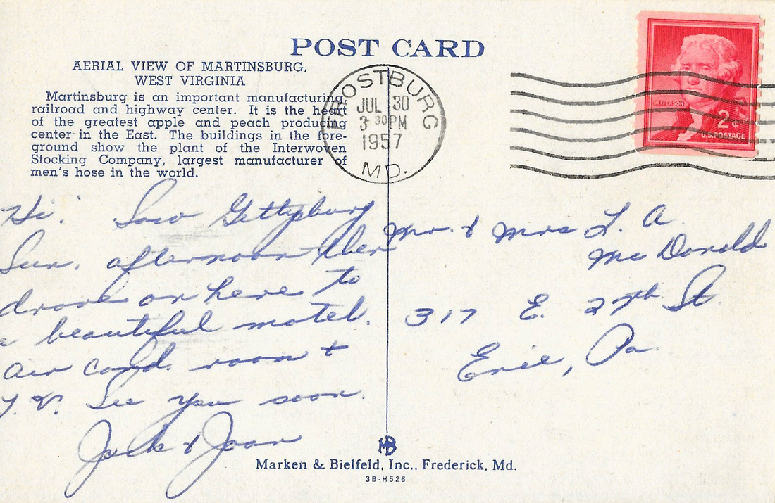 Michelle M. Murosky: The Postcard Collection &emdash; July 30, 1957